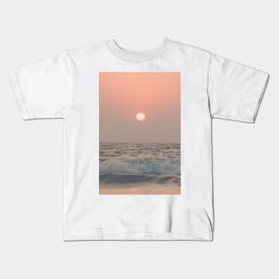 Pink beach sunset Kids T-Shirt